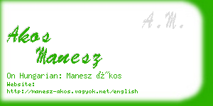 akos manesz business card